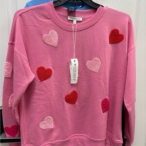 Workshop Republic Clothing Pink Heart Pullover